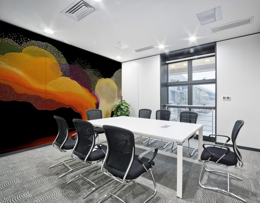 Feeding the Crucible – Molten Horizon Abstract Wall Printing