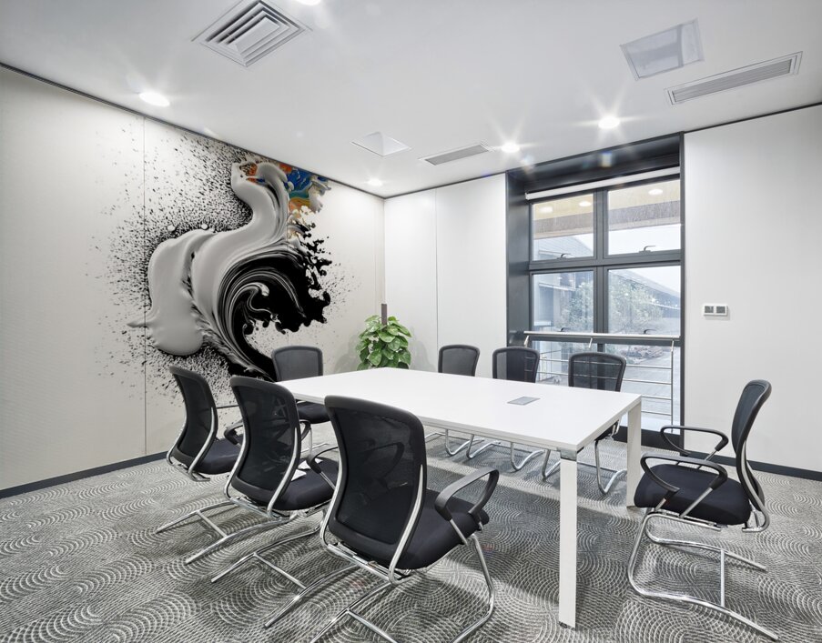 Ink Seraph – Monochrome Plume with Color Spark Print Wall Printing