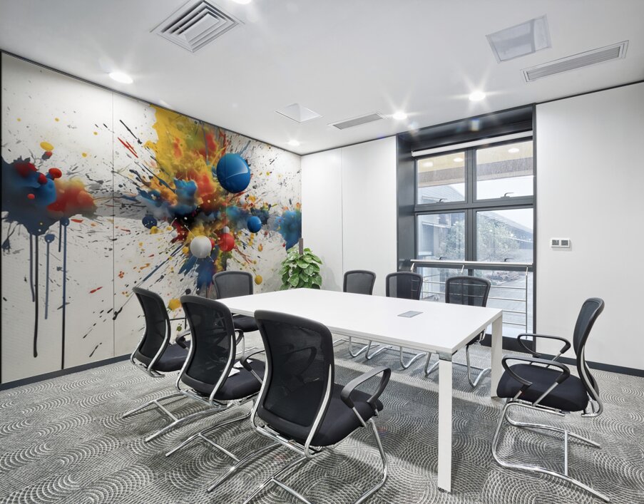 Cardinal Collision – Crossburst Abstract Print Wall Printing