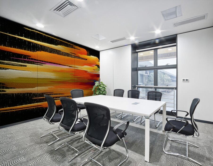 Sonic Strata – Horizontal Streaks Abstract Print Wall Printing