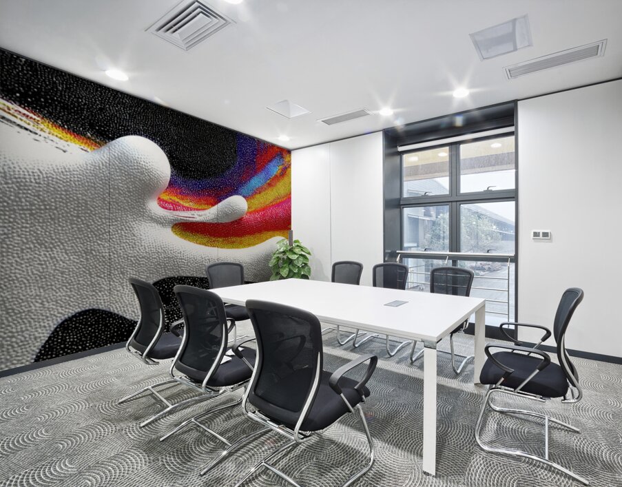 Chromatic Surge – White Splash Abstract Art Print Wall Printing