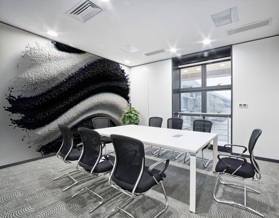 Tideform Sphere – Textured Black & White Print Wall Printing