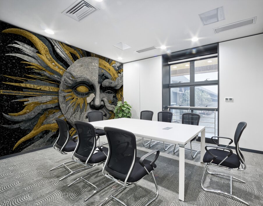 Gilded Sun  Silver Moon – Celestial Wall Art Print Wall Printing