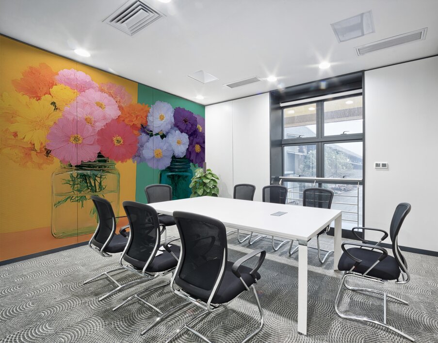 Sunny Duo – Pastel Pop Bouquet Print Wall Printing