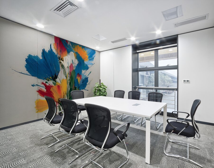 Primary Bloom – Abstract Floral Energy Print Wall Printing