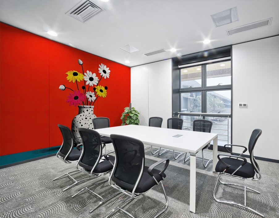 Polka Bloom – Retro Daisy Vase Print Wall Printing