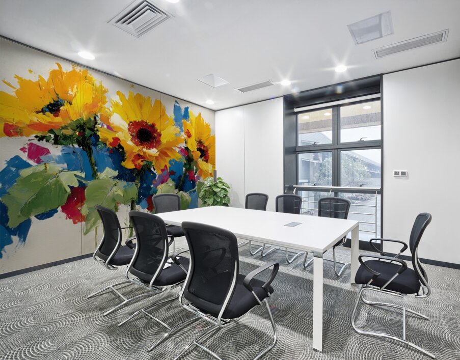 Palette of Sunlight – Sunflower Impasto Print Wall Printing