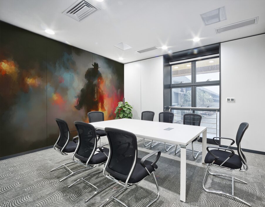 Through the Smoke – Western Cowboy Print Wall Printing