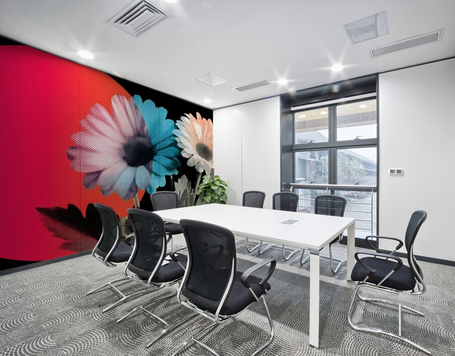 Neon Bloom Eclipse – Retro Daisy Pop Art Print Wall Printing