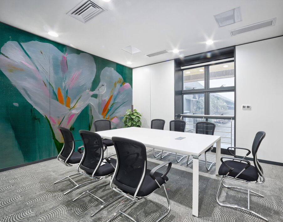 Twin Irises – Minimalist White Iris Flower Art Print Wall Printing