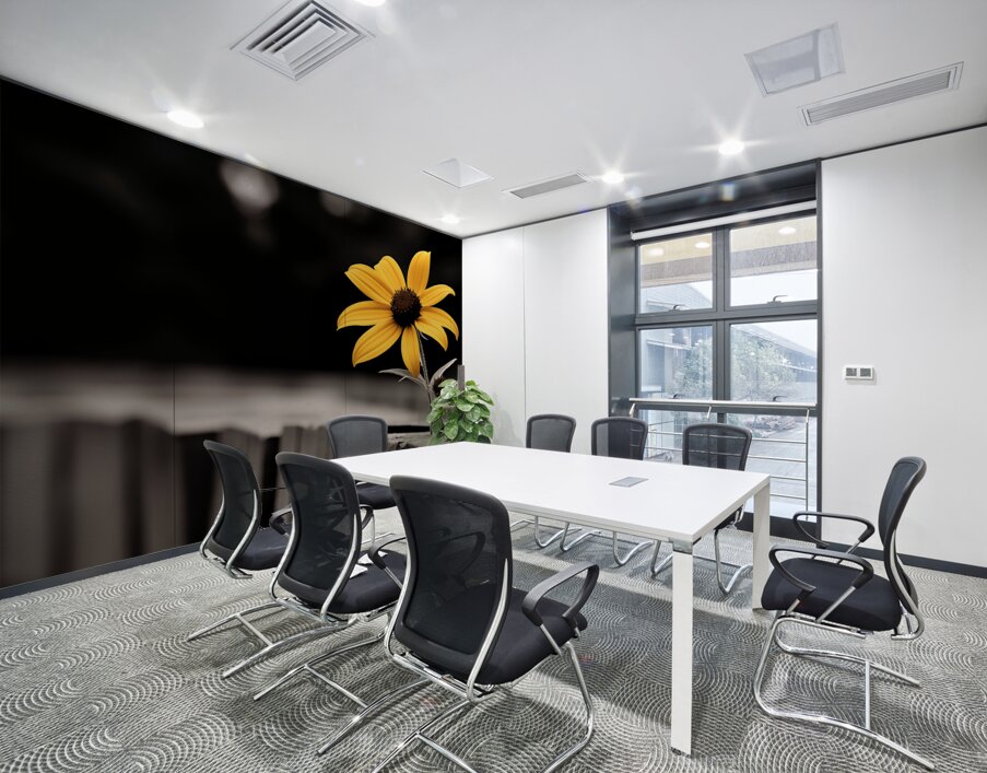 Defiant Bloom – Yellow Flower on Fence Print Wall Printing