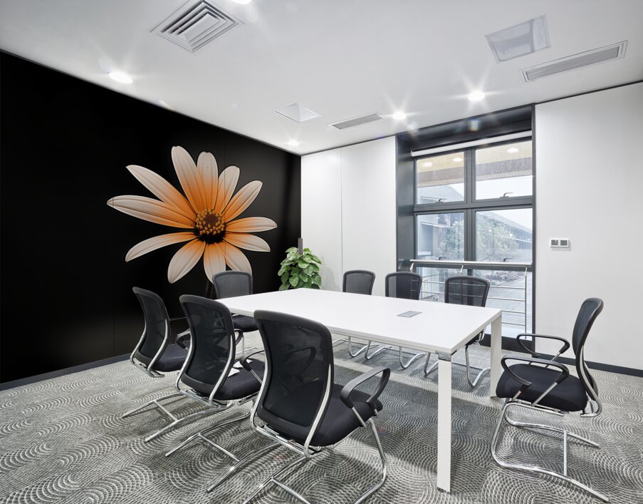 Amber Echo – Warm Toned Floral Minimalist Print Wall Printing