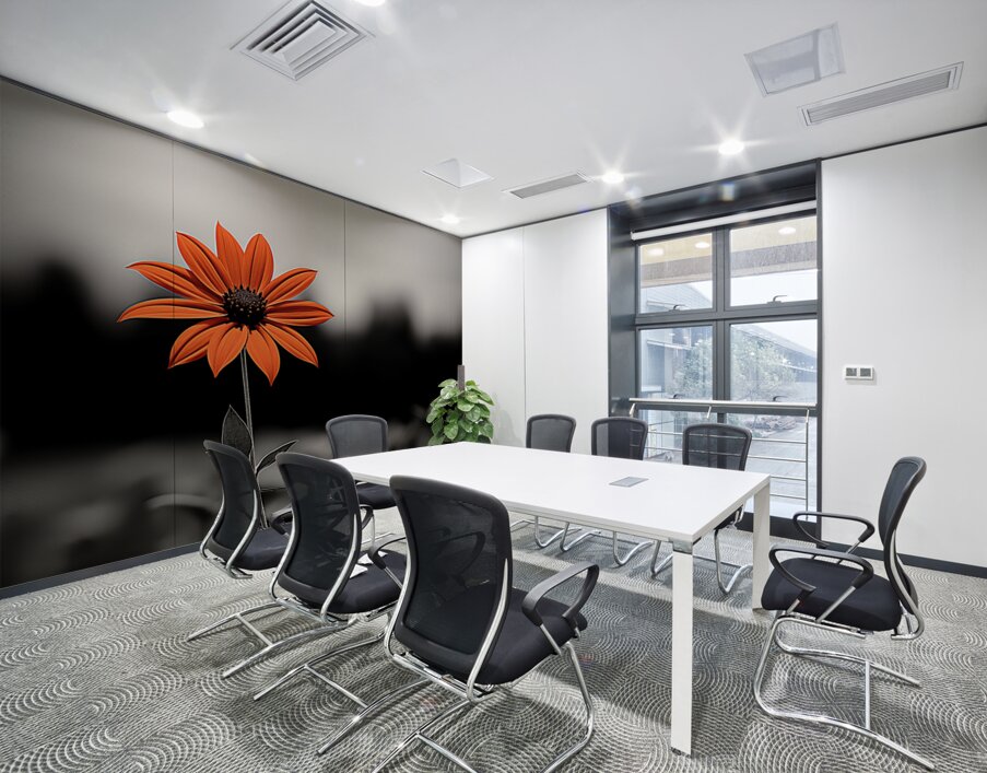 Solitary Flame – Orange Daisy in the Dark Print Wall Printing