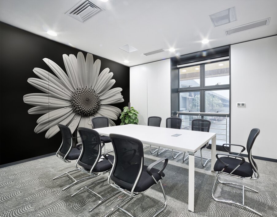 Petals of Memory – Vintage Daisy Landscape Print Wall Printing