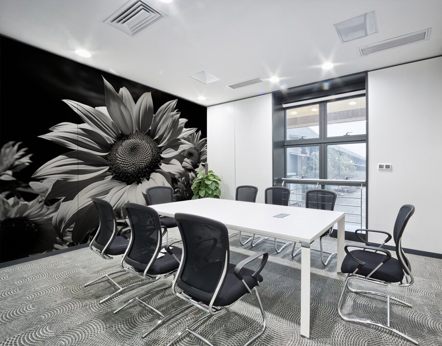 Golden Accent – Part-Color Sunflower Study Print Wall Printing