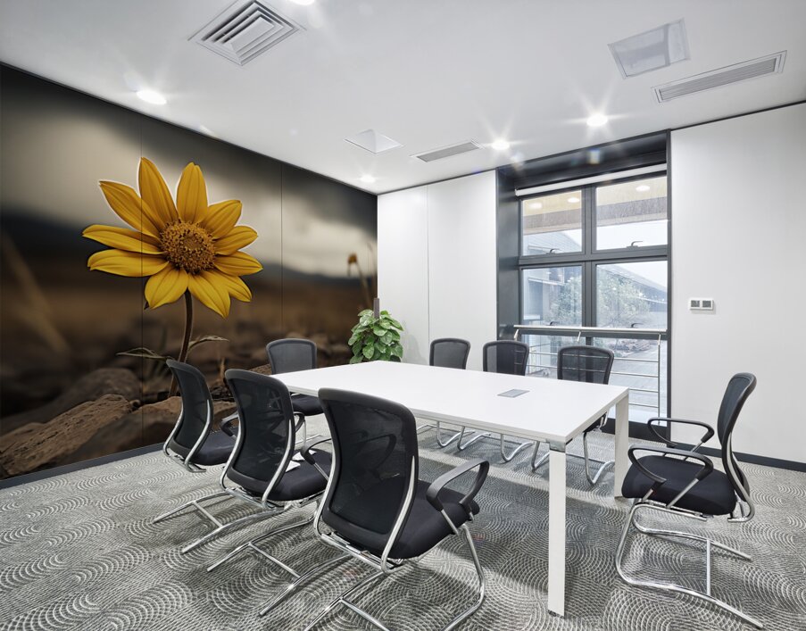 Golden Resolve – Sunflower in Sepia Field Print Wall Printing