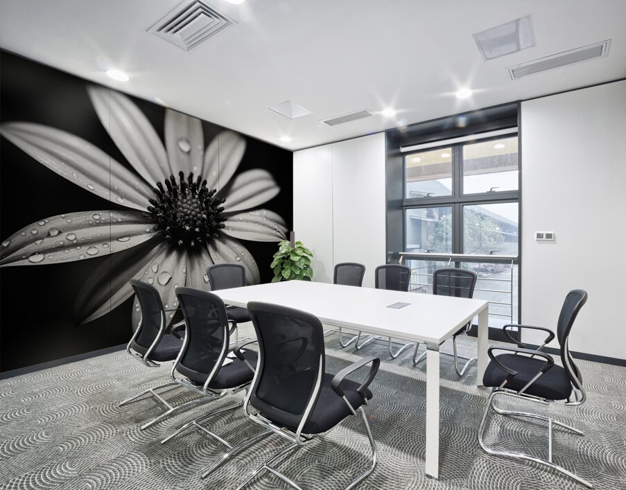 Shadow Petals – Monochrome Floral Elegance Print Wall Printing