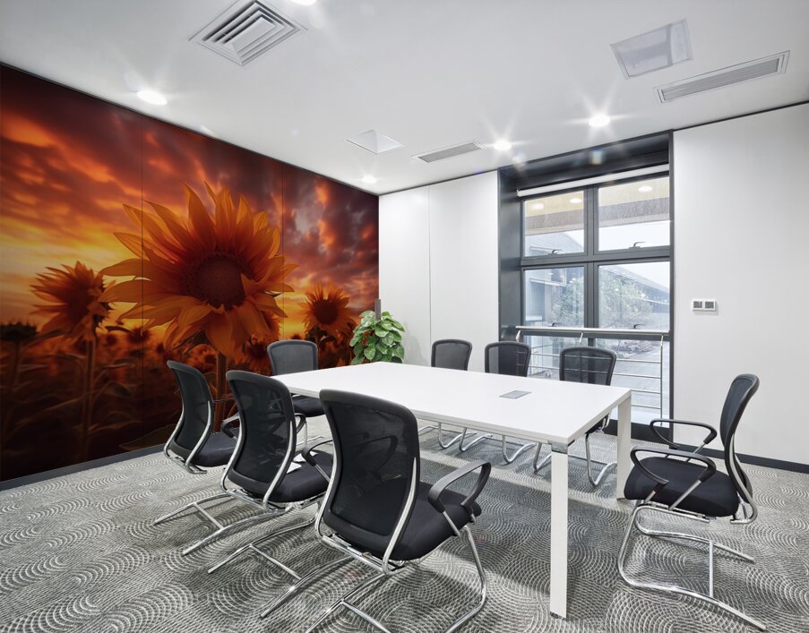 Blaze of Blooms – Dramatic Sunflower Sunset Print Wall Printing