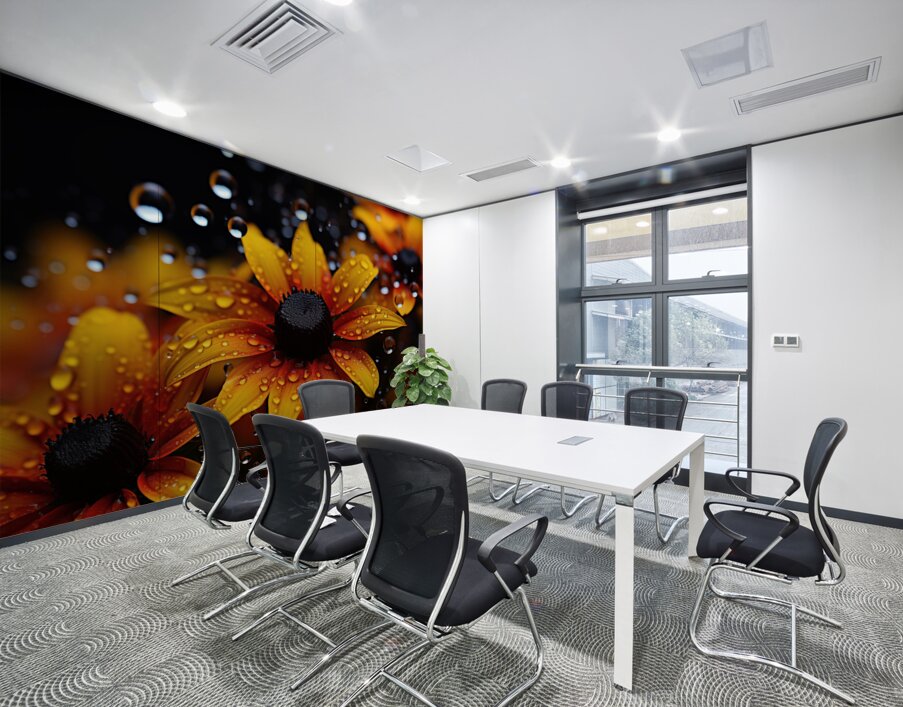 Morning Dew Daisies – Luminous Floral Art Print Wall Printing