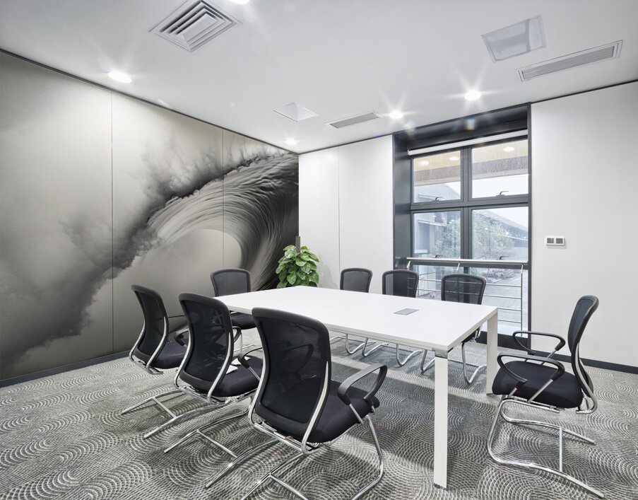 Vortex of Foam – Black & White Wave Print Wall Printing