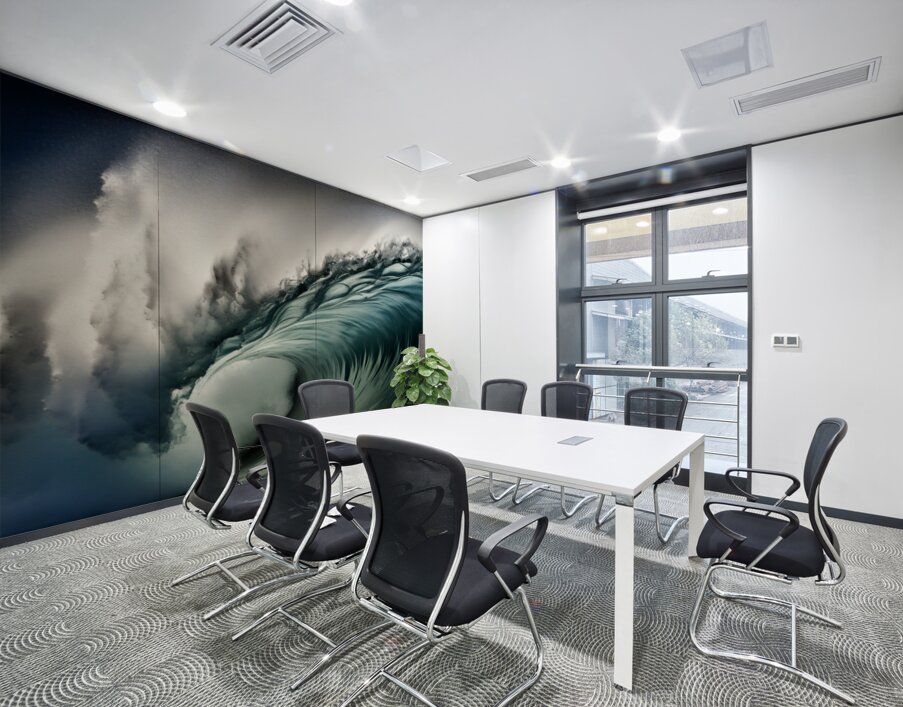 Aqua Requiem – Panoramic Ocean Wave Print Wall Printing