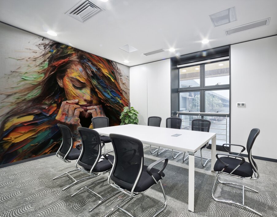 Chromatic Strokes – Abstract Color Field Art Print Wall Printing