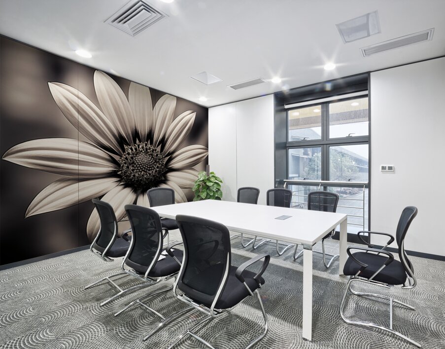 Opulent – Monochrome Daisy Medallion Art Print Wall Printing