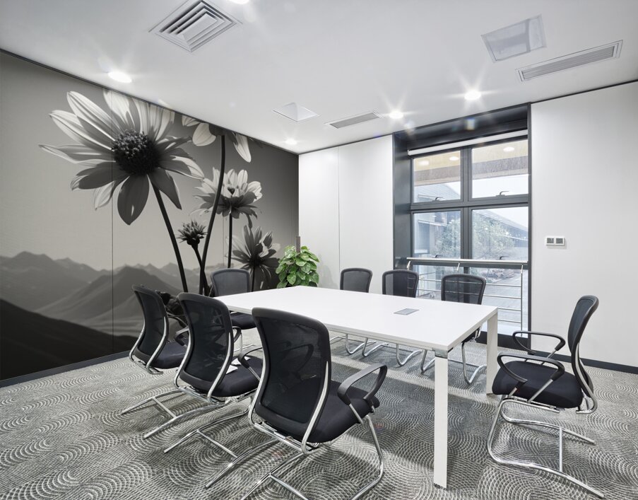 Soulful Blooms – Black & White Sunflower Art Print Wall Printing