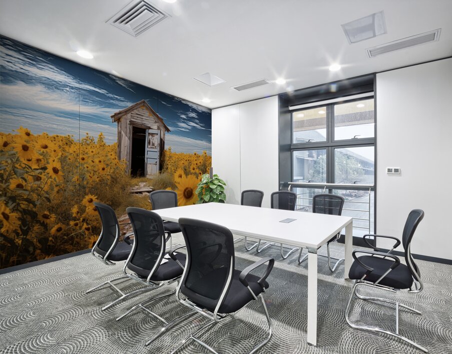 Shed - Sunflower Field Cottage Art Prints Wall Printing