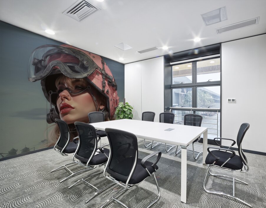 Woman Of War - Tactical Visor Portrait Art Prints Wall Printing