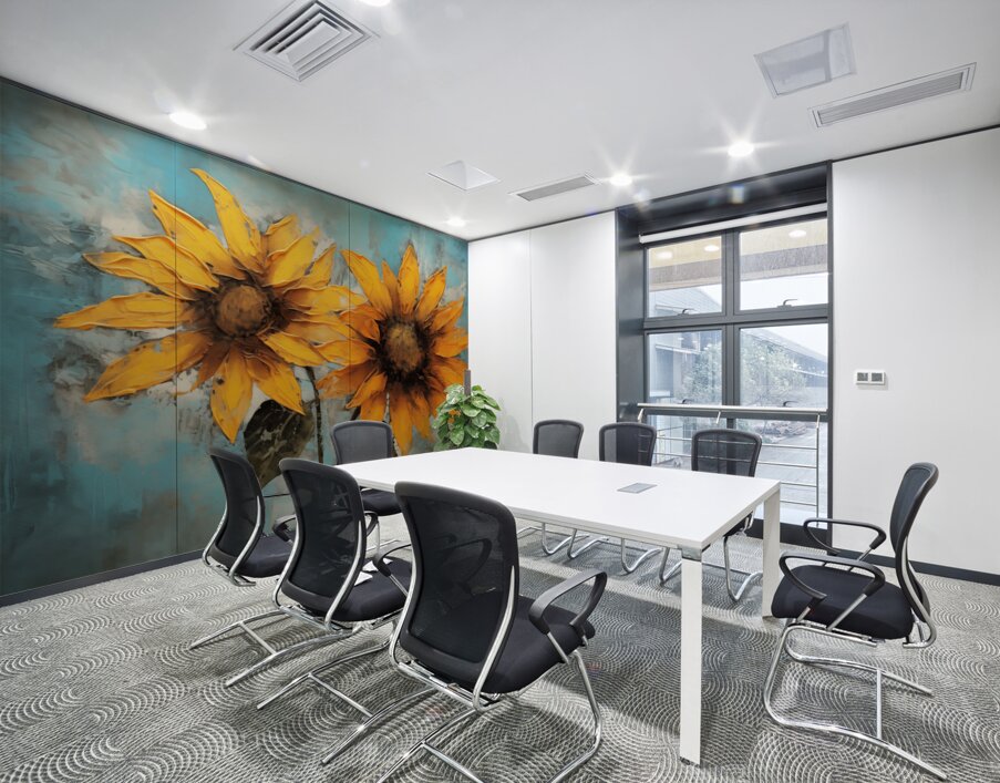 Allure - Sunflower Duo - Modern Floral Art Prints Wall Printing