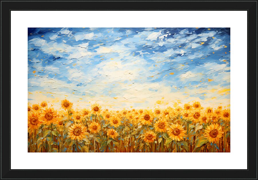 Symphony Of Sunlight - Sunflower Field Art Prints Picture Frame print