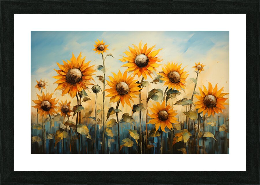 Les Geants De L’Ete - Summer Giants - Sunflower Field Art Prints Picture Frame print