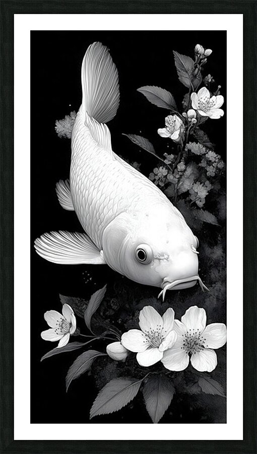 Purachina Ogon No Ketto プラチナ黄金の血統 - Platinum Ogon Bloodline - Japanese Koi Art Prints Picture Frame print