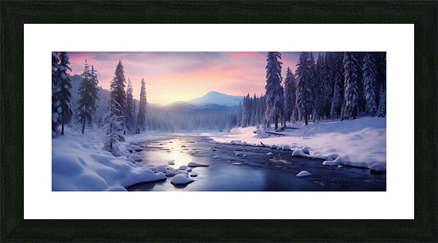 Solstice River – Winter Twilight Landscape Print Picture Frame print