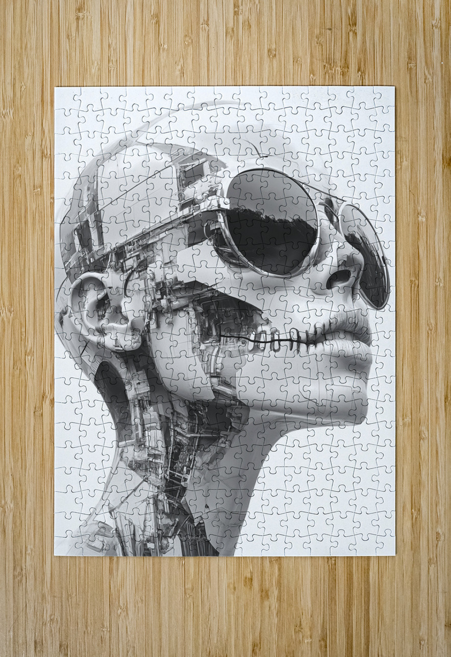 Echoes of Escher - Surreal Skull Line Art Prints Savage Art Prints Puzzle printing