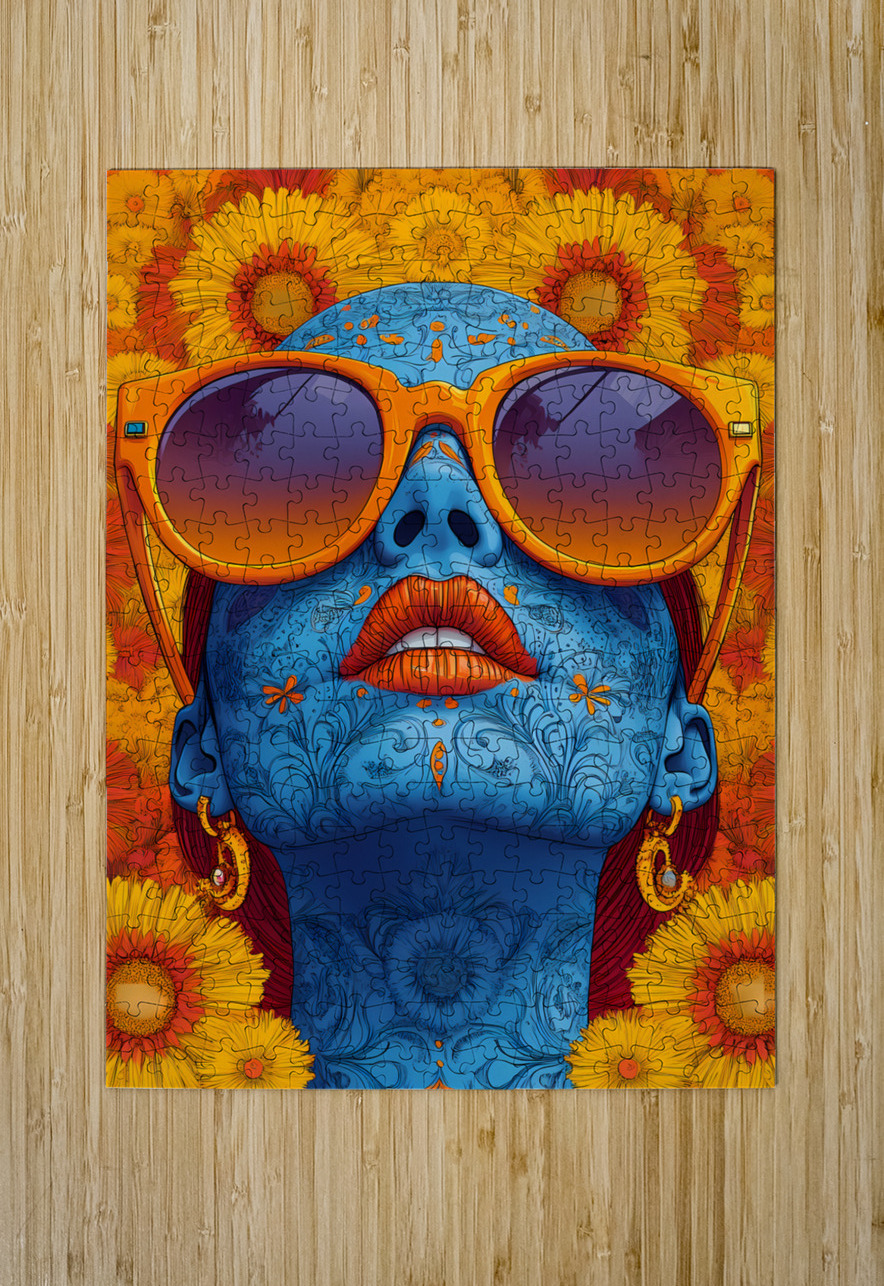 Chill - Pop Surreal Sugar Skull Portrait Art Prints Savage Art Prints Puzzle printing