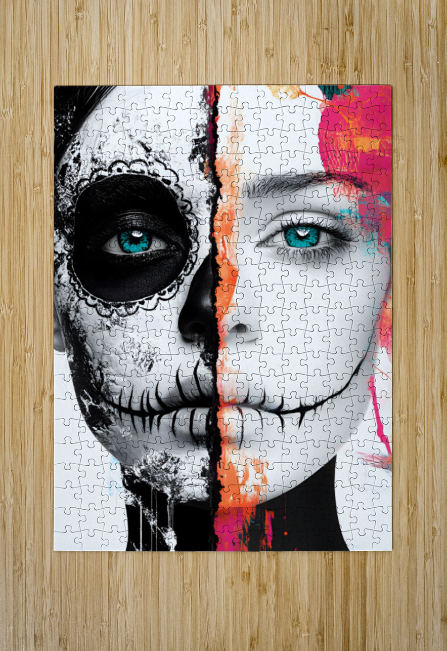 Mitad Del Mas Alla - Half Of The Beyond - Surreal Skull Art Prints Savage Art Prints Puzzle printing