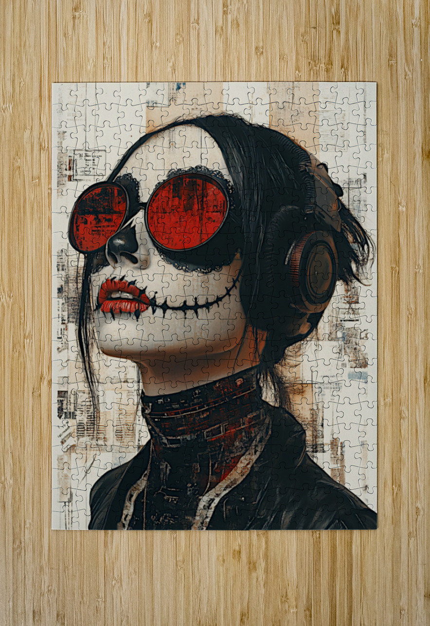 La Catrina Sonora - The Sonic Catrina - Dia de los Muertos Art Prints Savage Art Prints Puzzle printing