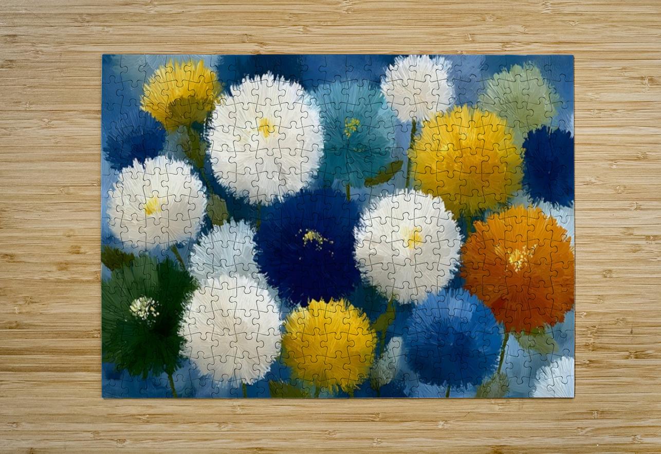 Bouffees De Couleur - Puffs Of Color - Playful Floral Art Prints Savage Art Prints Puzzle printing