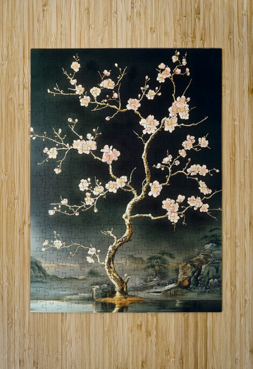 Sakura No Saku 桜の咲く - Blossom In Stillness - Japanese Cherry Blossom Art Prints Savage Art Prints Puzzle printing