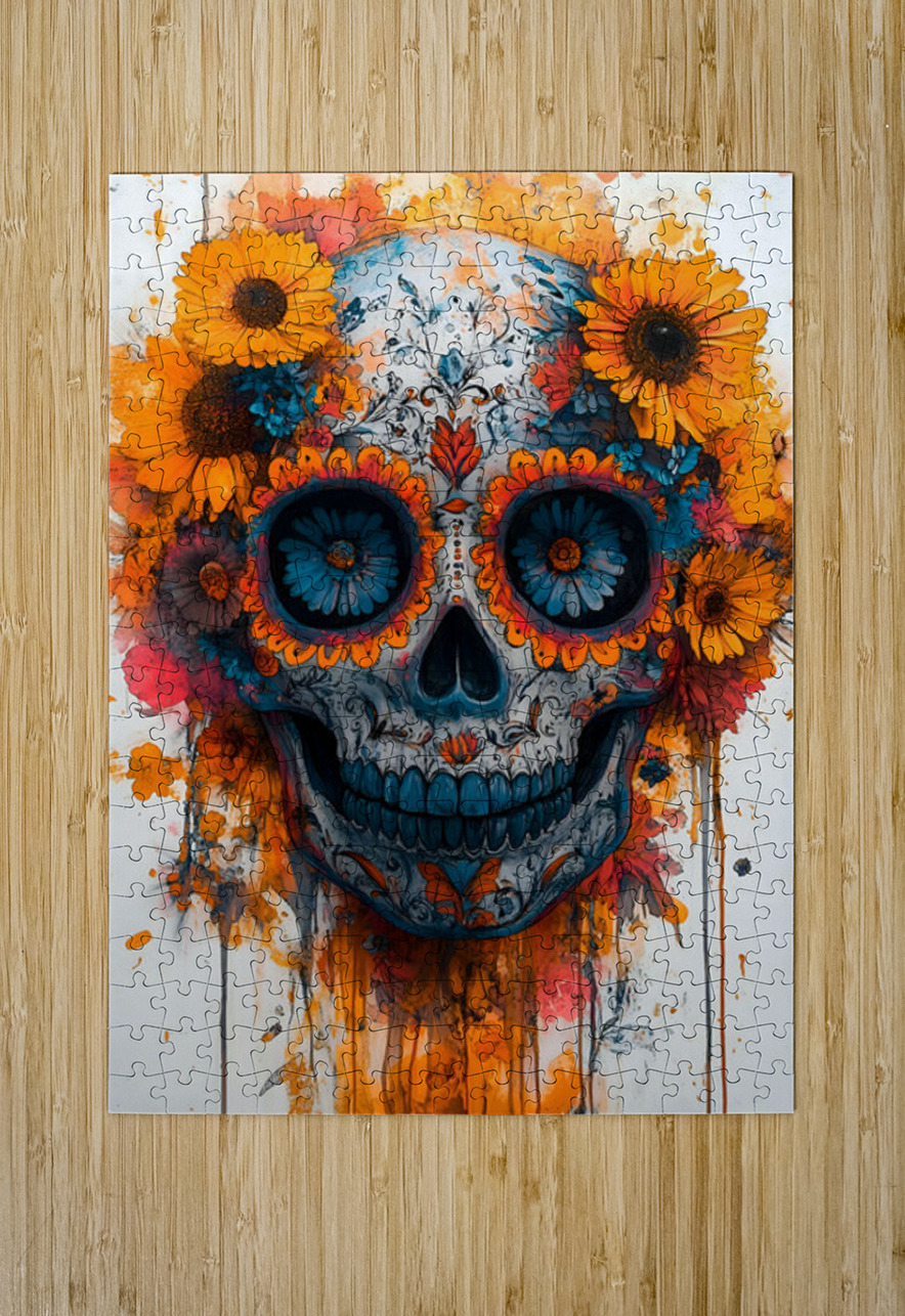 La Sonrisa Eterna – The Eternal Smile Sugar Skull Art Print Savage Art Prints Puzzle printing