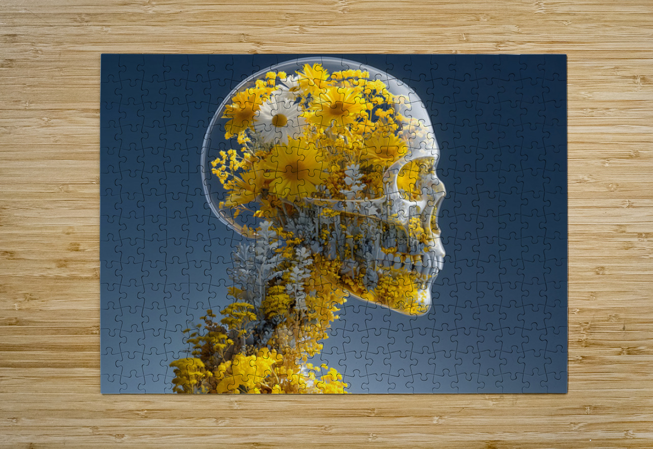 Thoughts in Bloom – Sugar Skull Art Print Savage Art Prints Puzzle printing