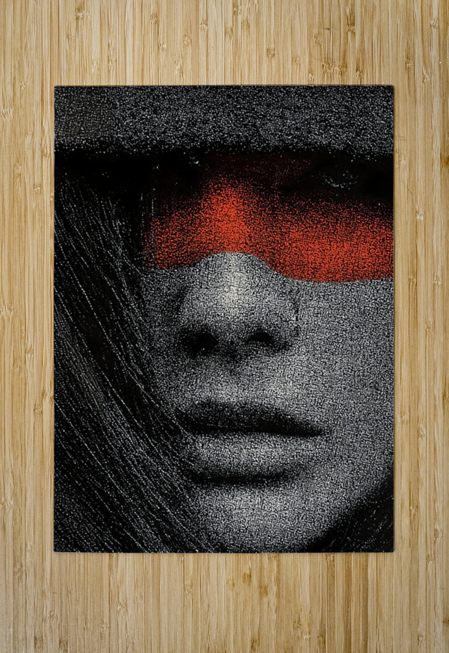 Beneath the Mask – Vintage Noir Portrait Art Print Savage Art Prints Puzzle printing