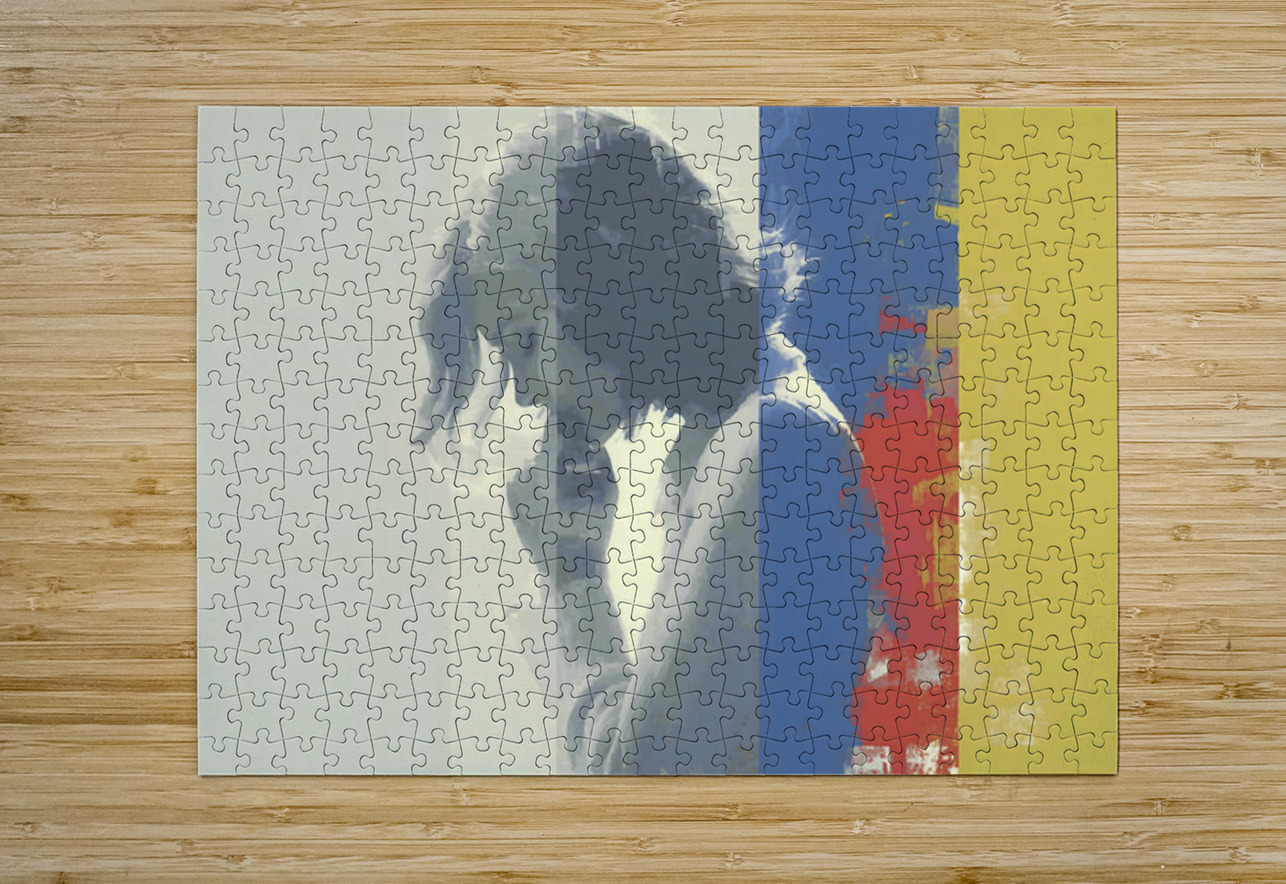 Abstract Portrait in Primary Hues – Women’s Portrait Art Print Savage Art Prints Puzzle printing