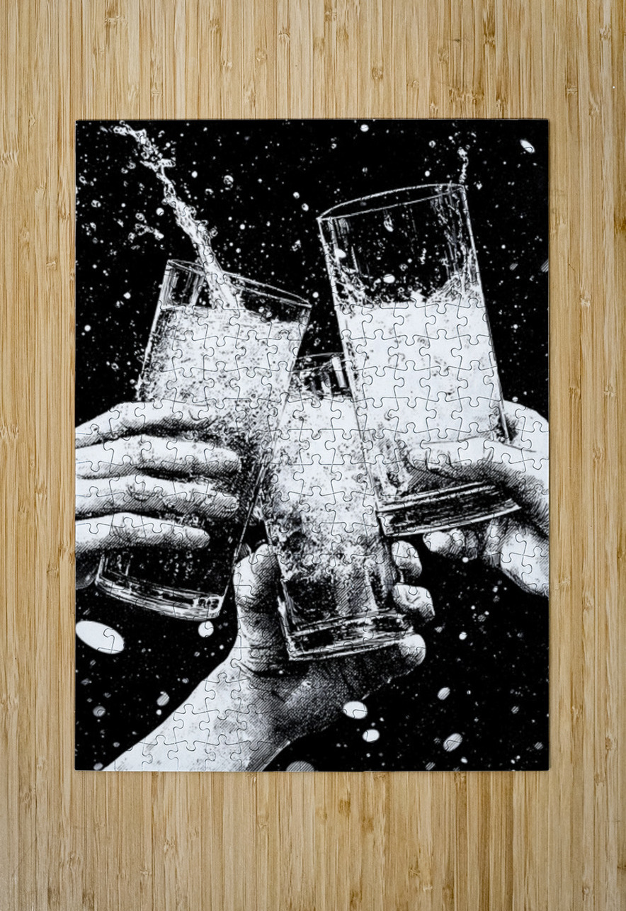 Cheers – Champagne Toast Art Print Savage Art Prints Puzzle printing