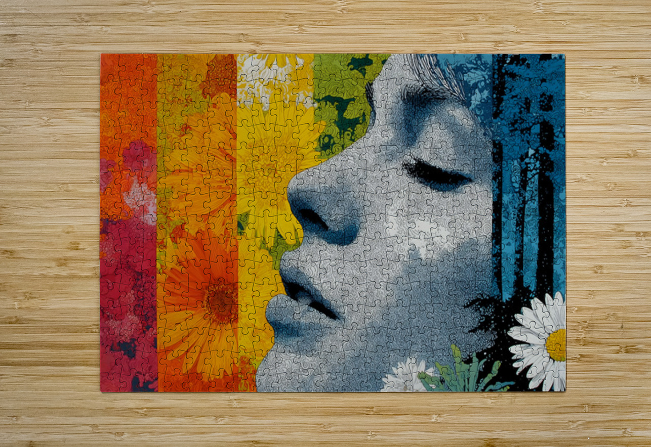 Spectrum Daydream - Floral Spectrum Portrait Art Print Savage Art Prints Puzzle printing