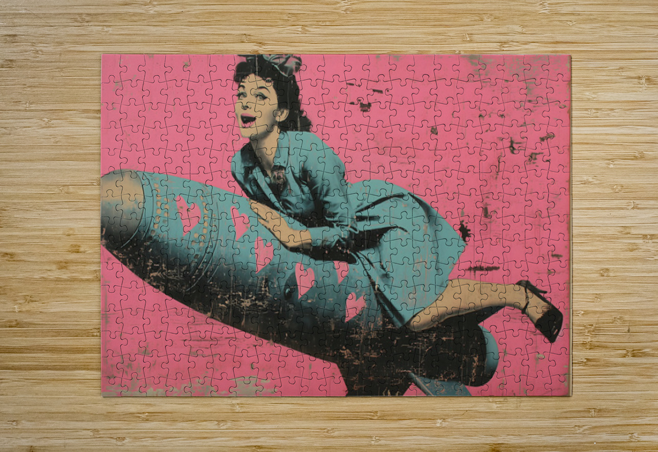Bombshell Joyride – Pop Art Pin-Up Print Savage Art Prints Puzzle printing