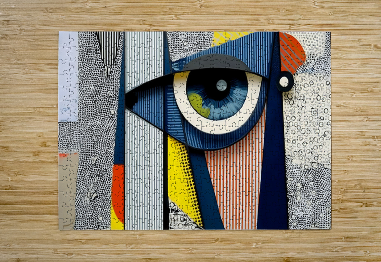 Golden Gaze – Abstract Portrait Eye Print Savage Art Prints Puzzle printing