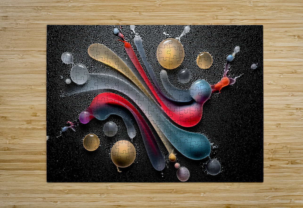 Rainbow Ribbon Rush – Night Glow Abstract Print Savage Art Prints Puzzle printing